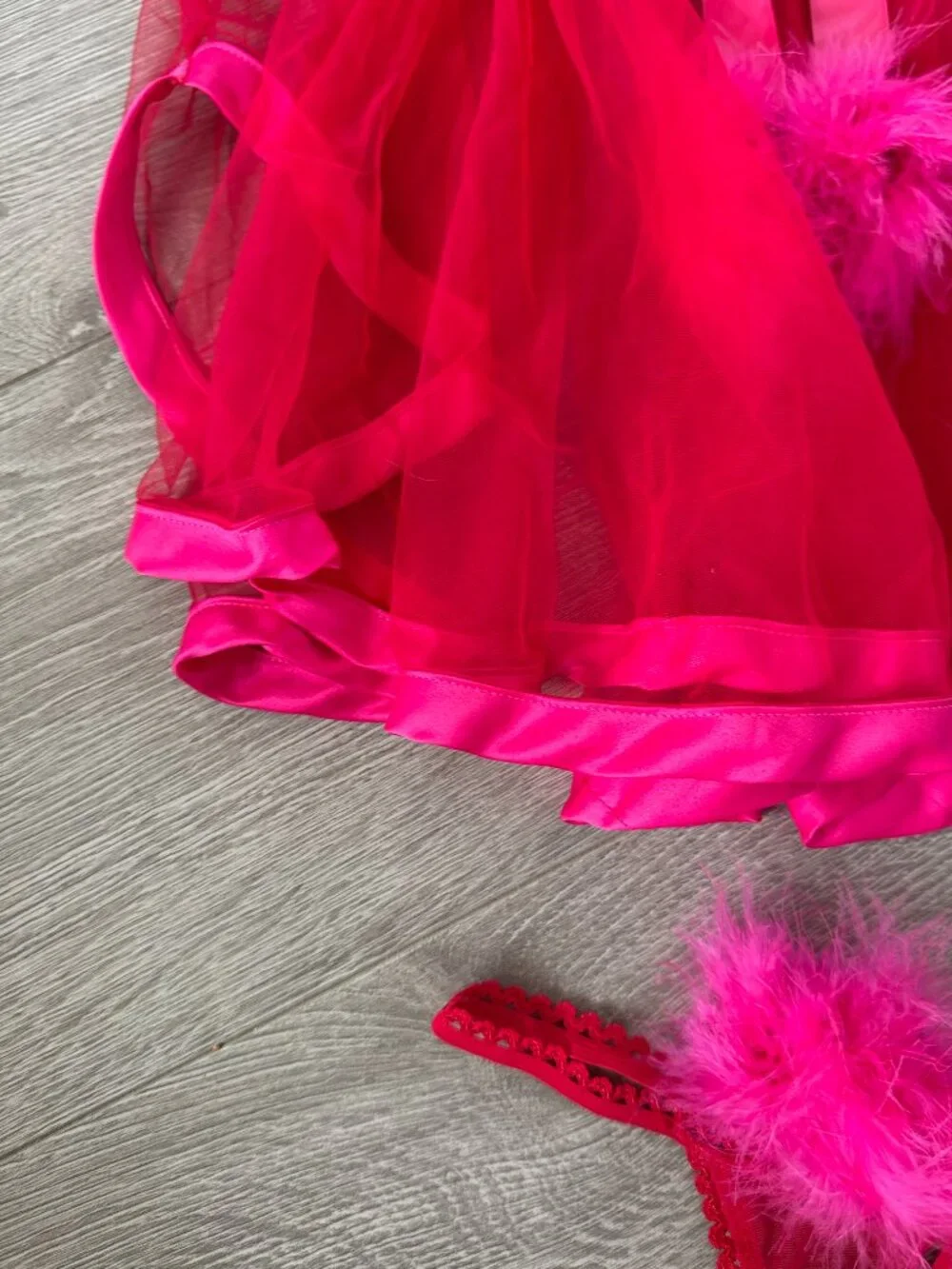 Victoria’s Secret Sexy Little Things Hot Pink Babydoll & Open Crotch Panty Set - Picture 4 of 13